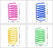 Lattine di gioco per gatti 48 pezzi, spirali colorate in plastica, gioco per gatti da catturare, morsi e caccia