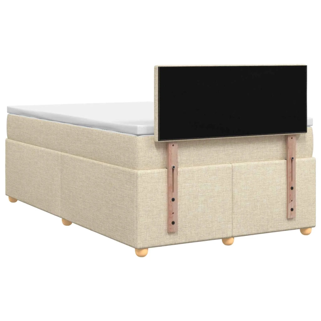 Letto box spring con materasso Crema 120 x 190 cm Tessuto 3452385