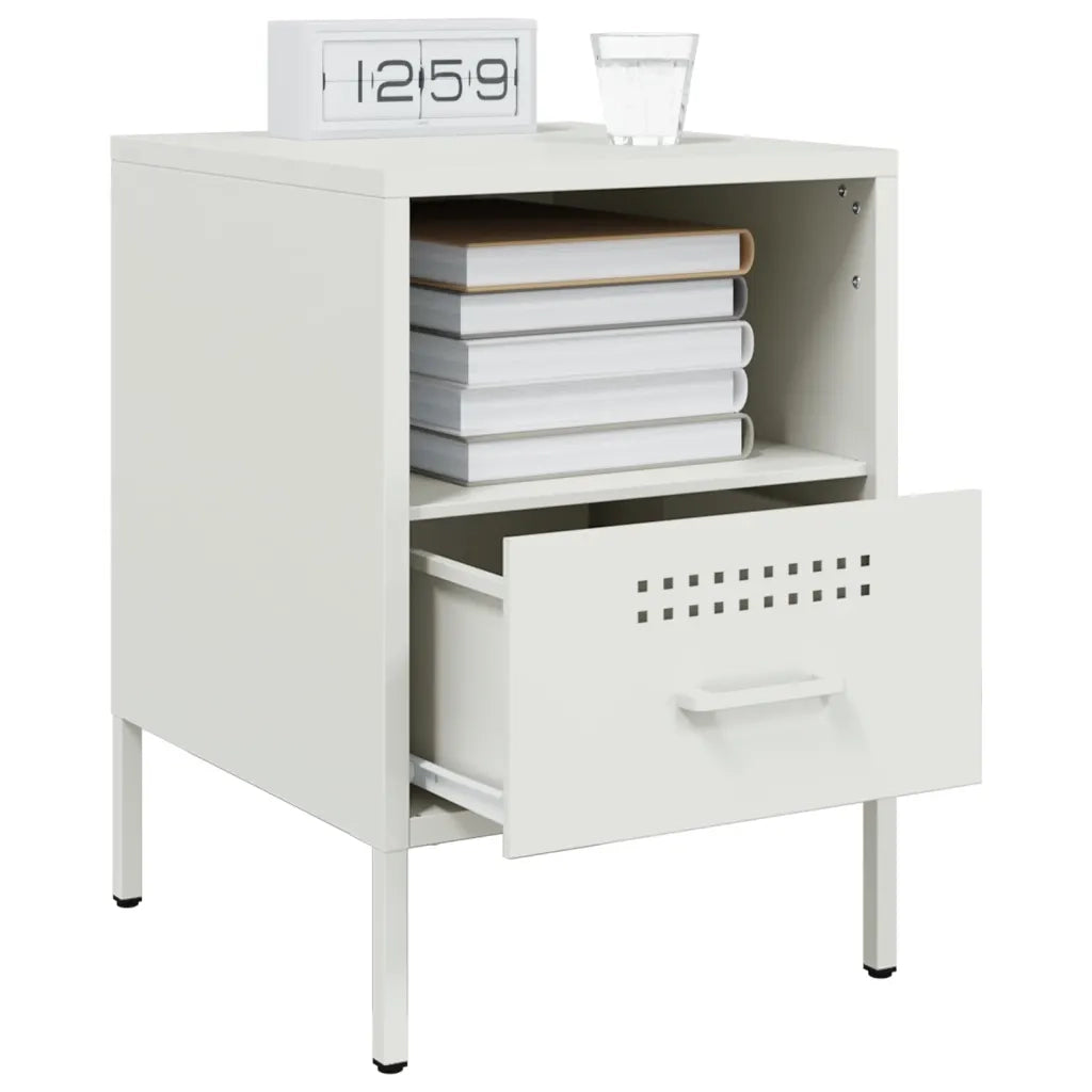 Comodini 2 pz Bianchi 36x39x50,5 cm in Acciaio 843065