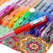 Trade Shop - Set 12 Penne Gel Glitter Colorate Colori Fluorescenti Bambini Disegni -