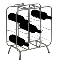 Porta Bottiglie Rack Quadrato 9 Posti 40x23x47,5 cm in Ferro Grigio