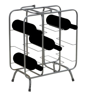 Porta Bottiglie Rack Quadrato 9 Posti 40x23x47,5 cm in Ferro Grigio