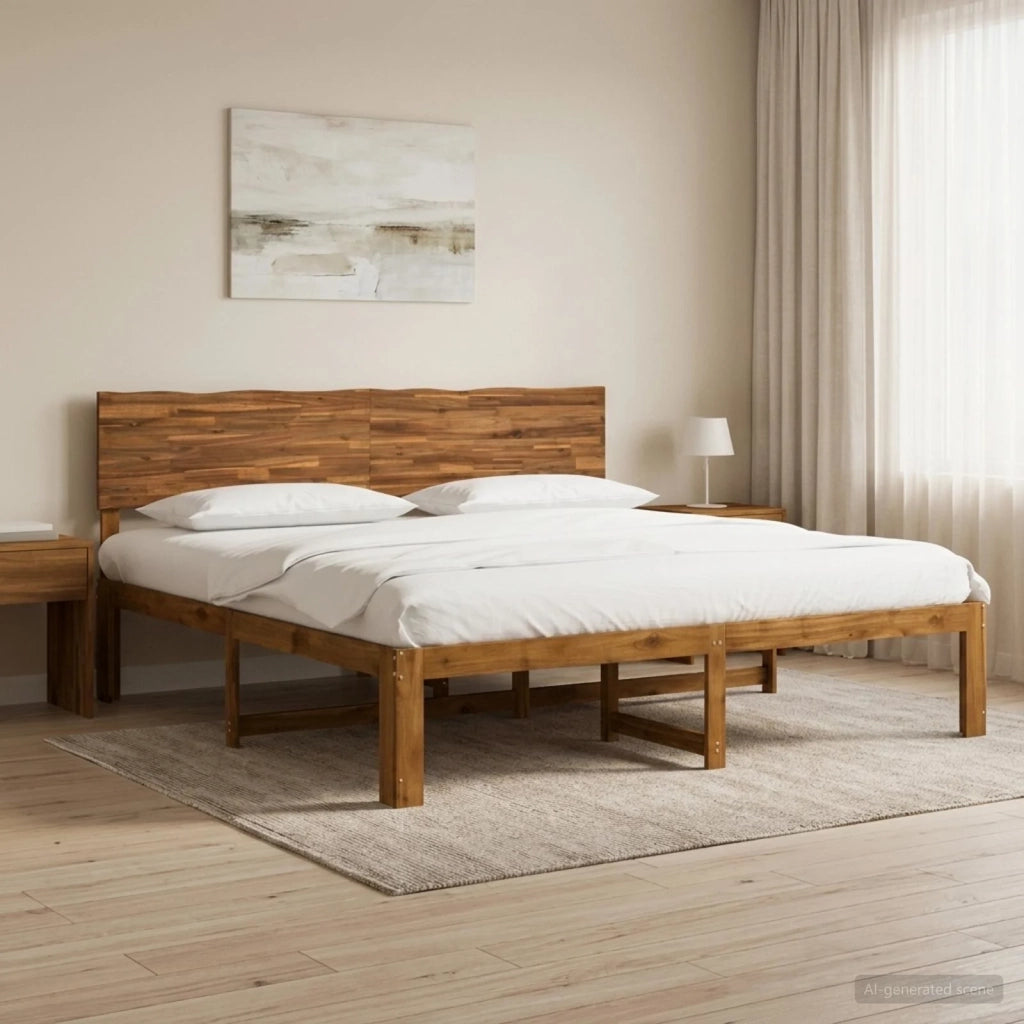 Letto matrimoniale con testiera ROSTOCK Naturale 193 x 203 cm 3405502