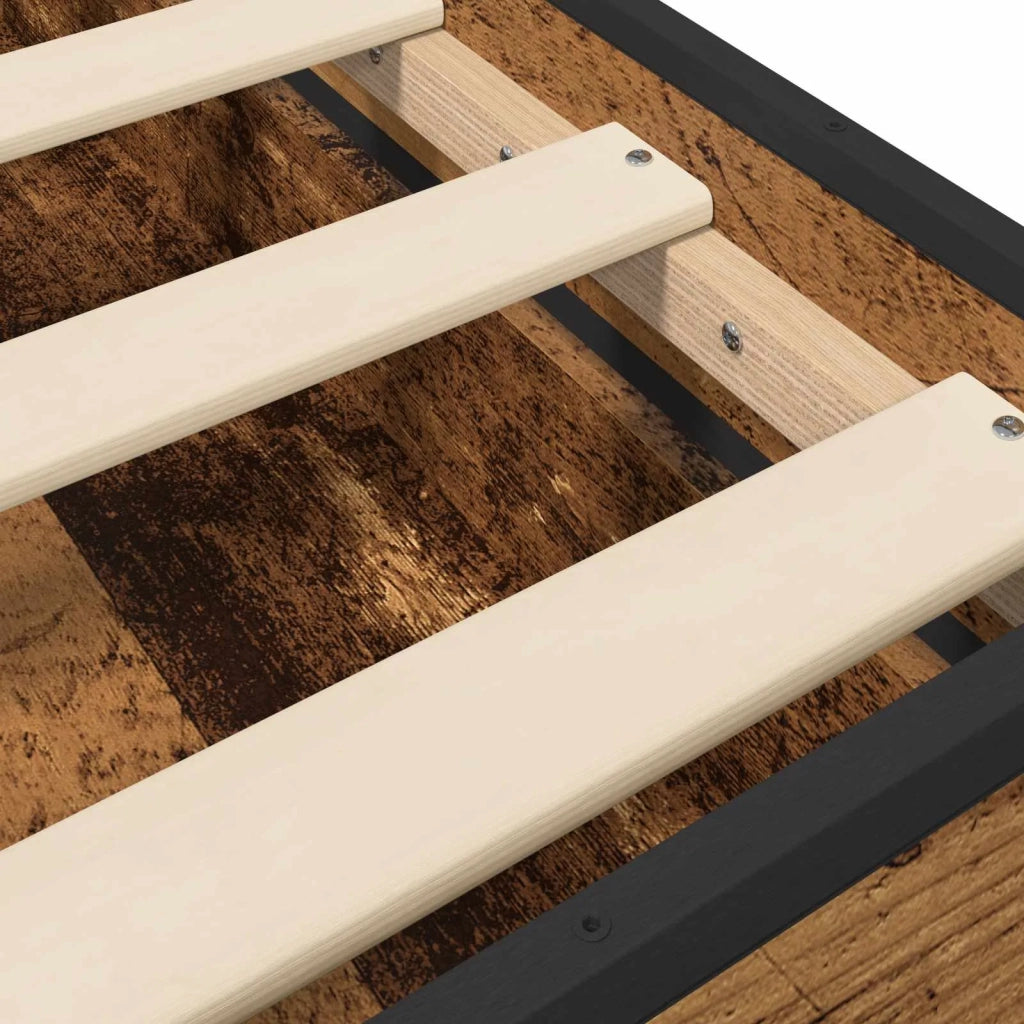 Struttura letto con testata con ruota Legno antico 80 x 200 cm 3429695