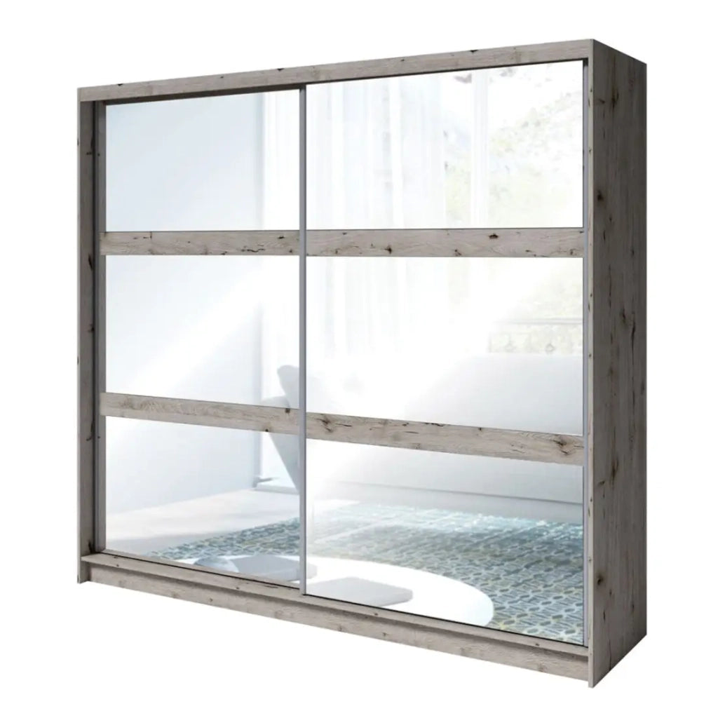 Camera completa VELTIS – Letto 180x200 LED con doghe + armadio + cassettiera + comodini – Frassino nero