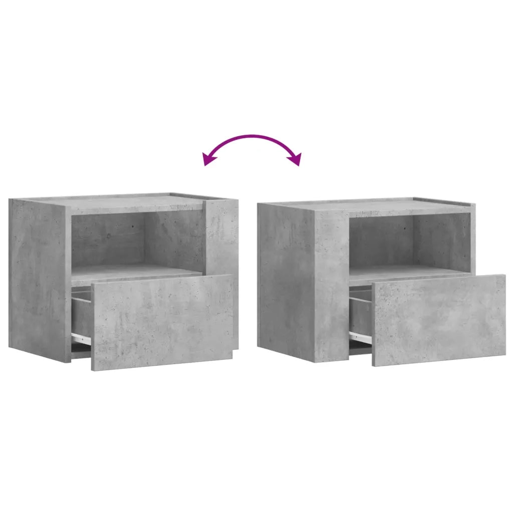 vidaXL Comodino a Muro Grigio Cemento 45x30x35 cm