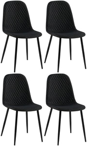 Set di 4 sedie Giverny nero,Tessuto