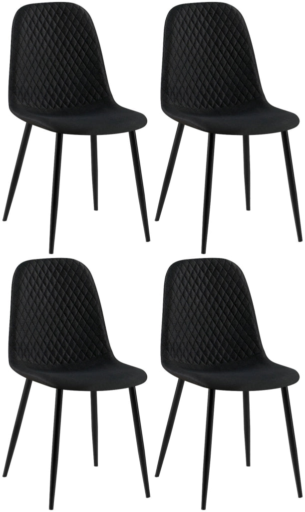 Set di 4 sedie Giverny nero,Tessuto