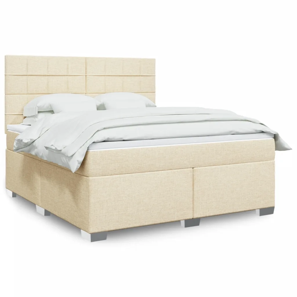 Giroletto a Molle con Materasso Crema 180x200 cm in Tessuto 3290572