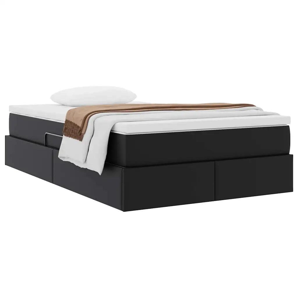 Letto con contenitore e materasso Nero 120 x 200 cm