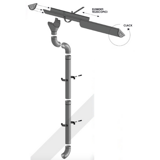 Gronda alluminio pat.rame kit gr onda facile