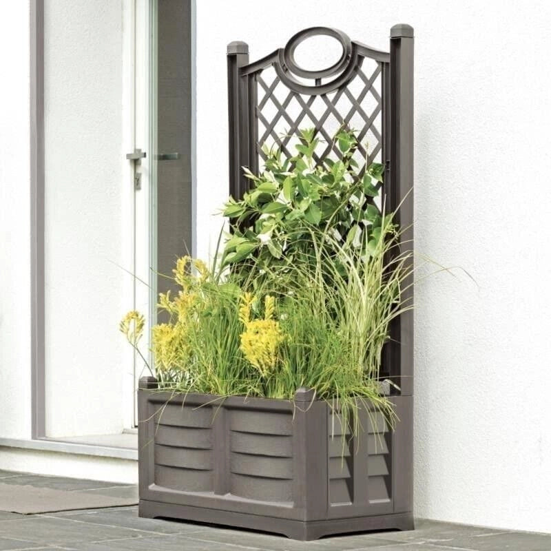 BAMA FIORIERA SEPARÈ CON SPALLIERA H150 X 80 X 42.5CM CAPPUCCINO
