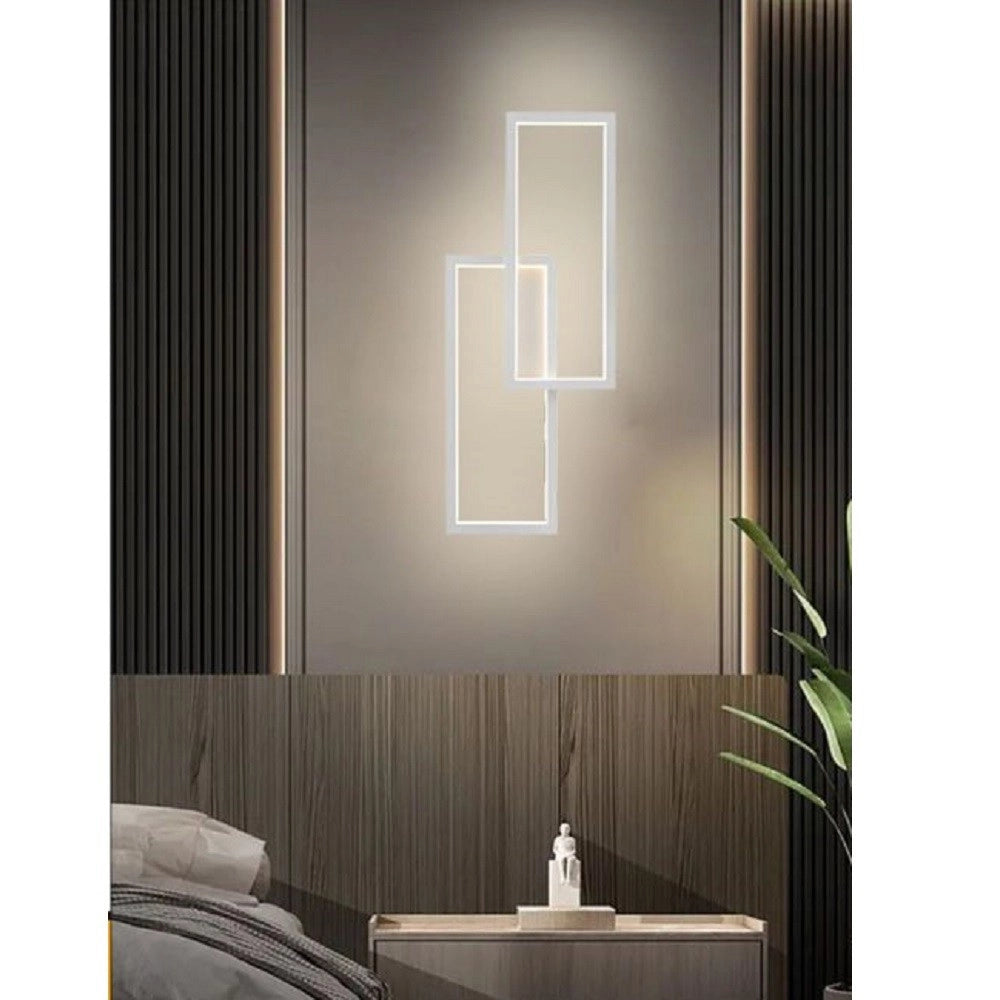 Trade Shop - Applique Led Da Parete 32w 2 Rettangoli Aperti Luce Calda Fredda Naturale Aq25-b -