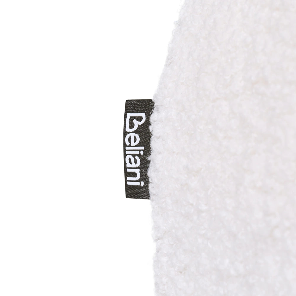 Pouf bianco sporco Rivestimento in bouclé Pouf a forma di U Design moderno Accessori per il soggiorno