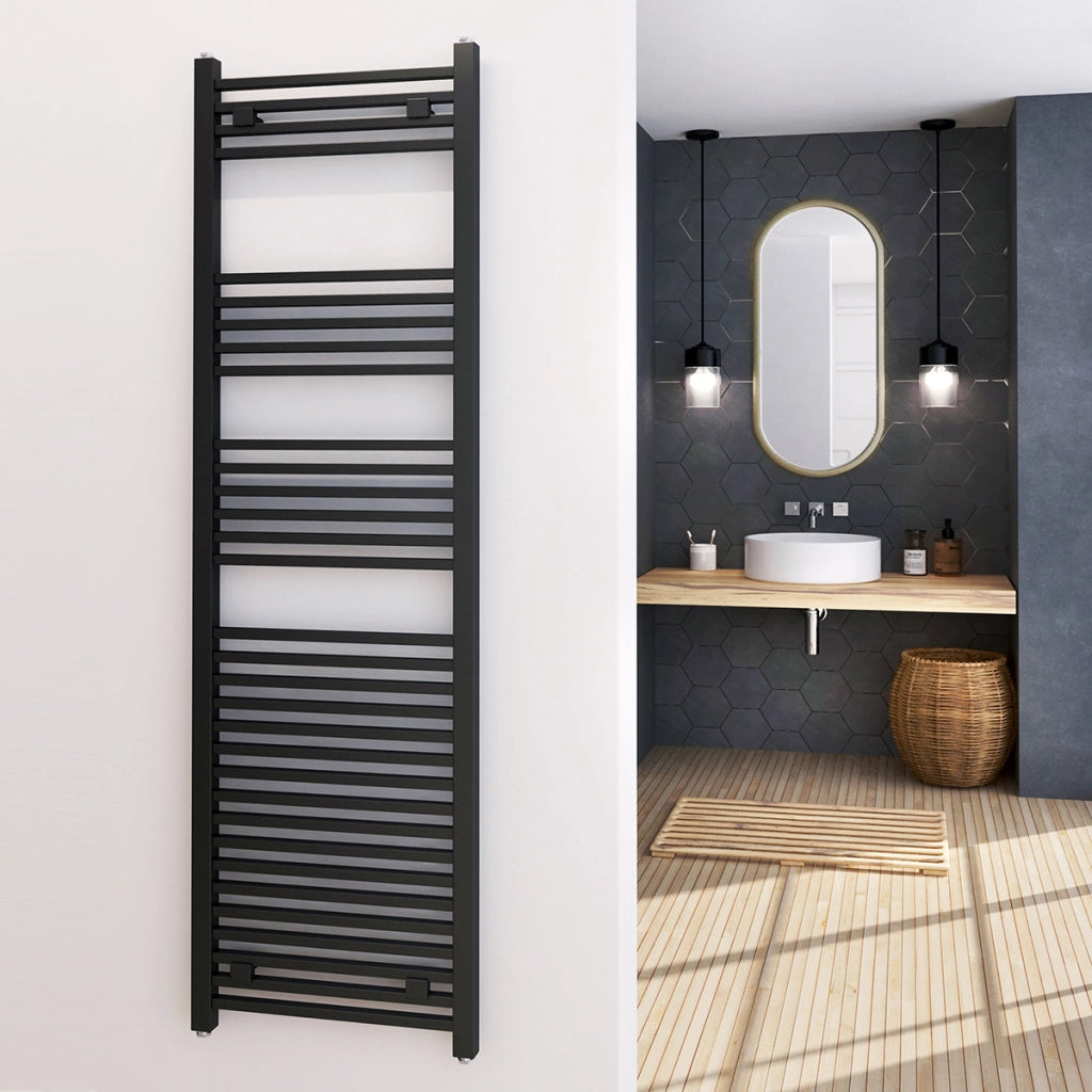 Termoarredo da design 170x47 cm antracite con tubi quadrati PRATO