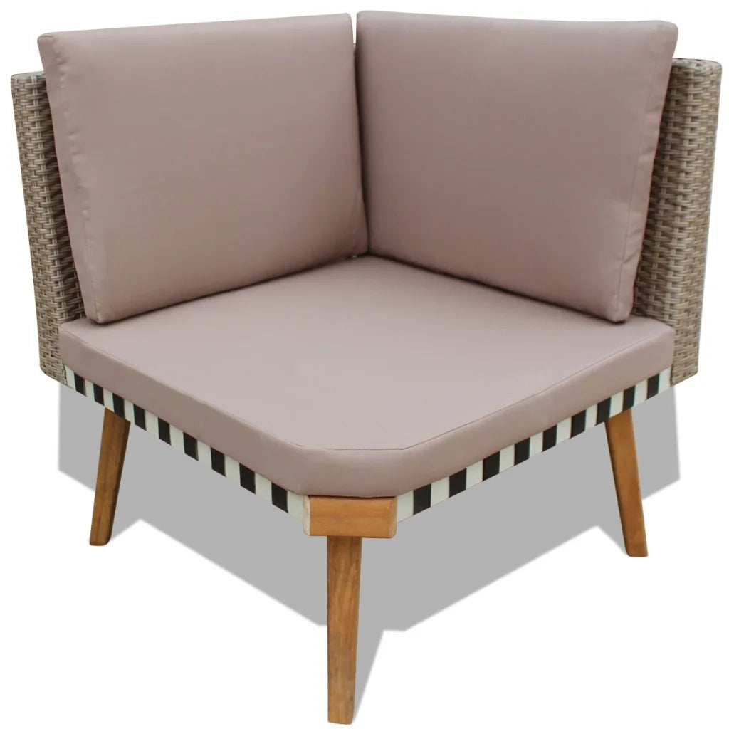 Set Divani da Giardino 4 pz con Cuscini in Polyrattan Grigio cod mxl 36921