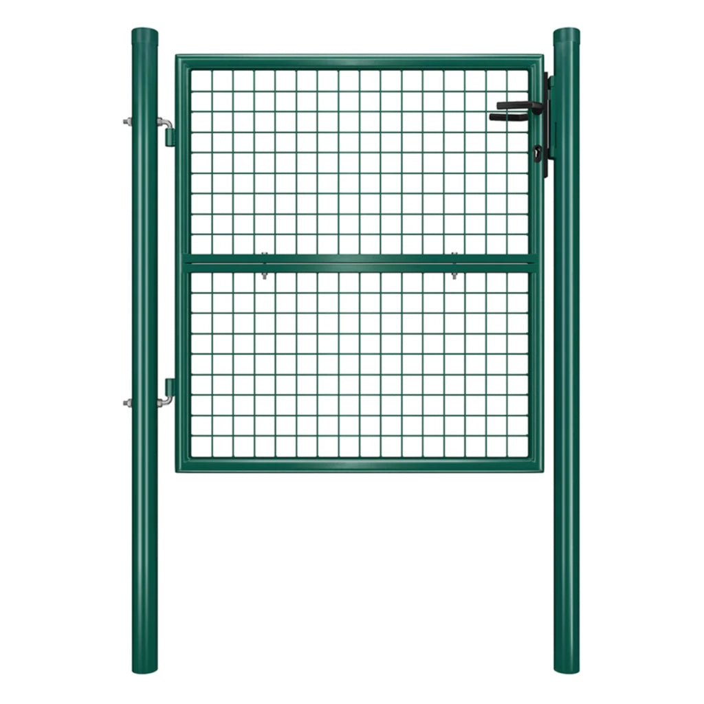 Cancello da giardino in rete di acciaio zincato con porta con serratura 87 x 90 cm Verde 12_0007148