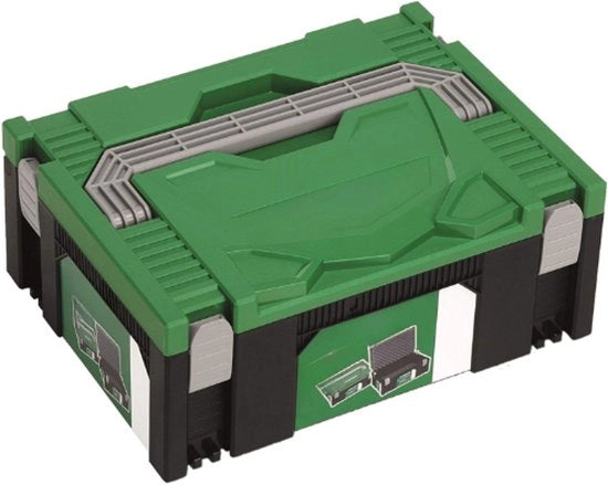 Cassetto di trasporto – Deposito e trasporto universale di attrezzi e accessori – Stivabile – Verde-nero – Inclusi inserti di gomma spugnosa – 295x395x158mm
