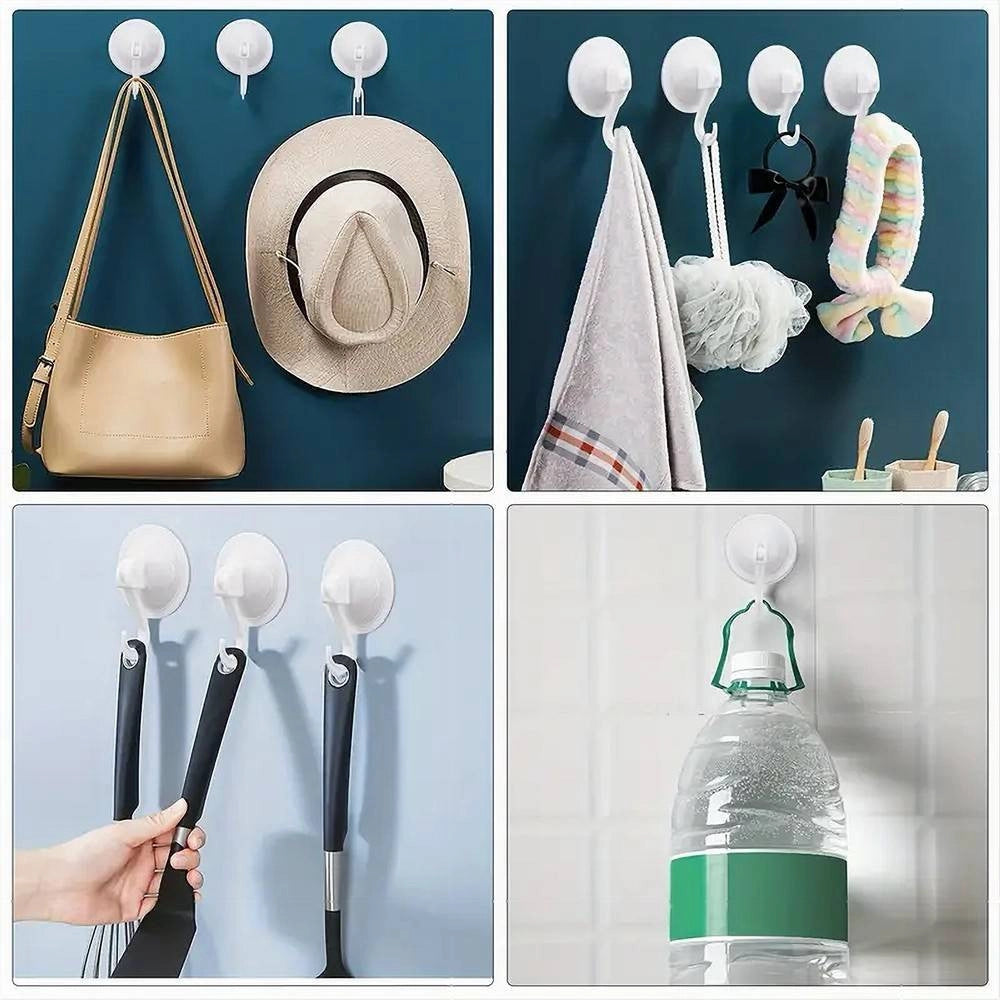 Trade Shop - Set 3pz Gancio Appendino Parete Con Ventosa Casa Cucina Bagno Attaccapanni 59674 -