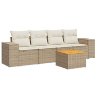 Set Divano da Giardino 5 pz con Cuscini Beige in Polyrattancod mxl 87487