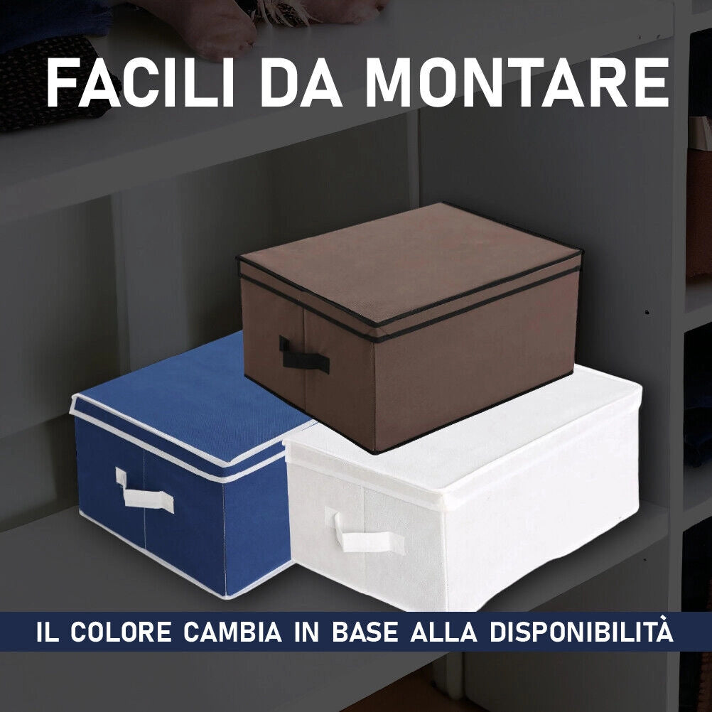 Set 3 Scatole Cambio Stagione TNT Salvaspazio Pieghevoli con Finestra PVC 60x50x30