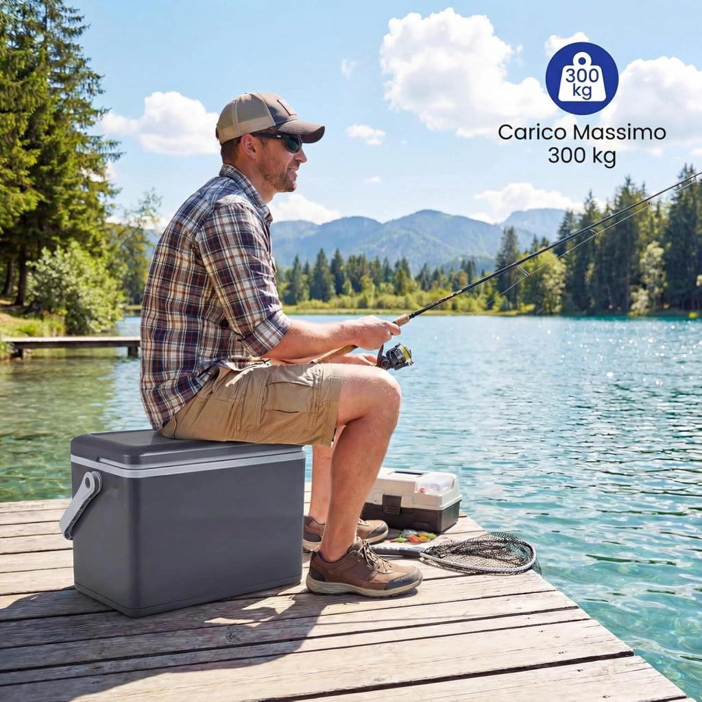 Raffreddatore Rigido Portatile 12L, Ghiacciaia Isolata con Impugnatura Facile da Afferrare, Mantiene il Ghiaccio per 3 Giorni, per Campeggio, Picnic e Pesca