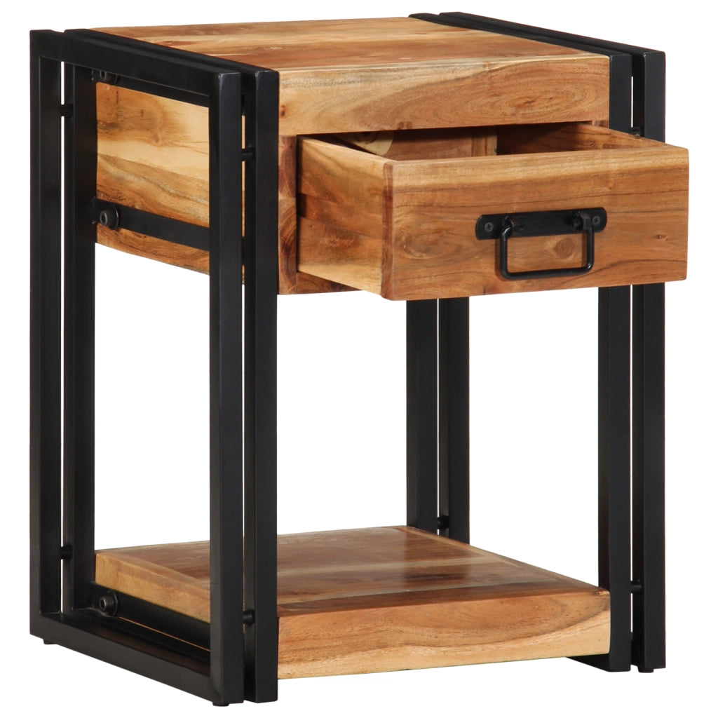 Comodini 2 pezzi 40x35x50 cm Legno massello di acacia