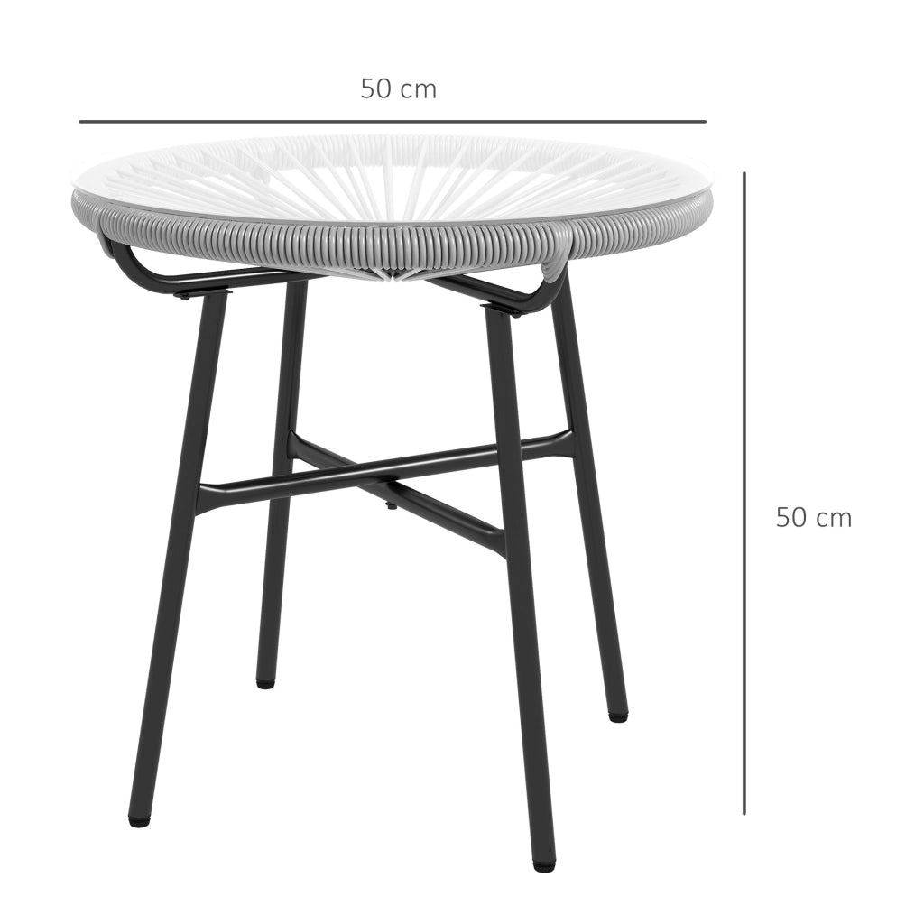 Tavolino da giardino ¨C zephmum ¨C Grigio, PE Rattan, 50x50x50