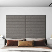 Testiera da Parete 12 pcs Grigio chiaro 90 x 15 cm Tessuto 42020537