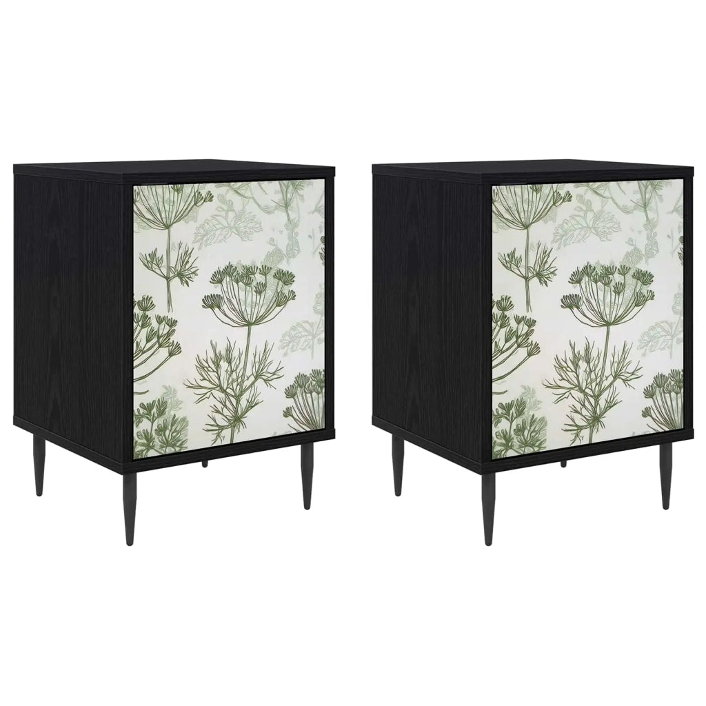 Armadio da Notte GOTHA 2 pz Rovere Nero 36 x 33 x 51 cm 8007268