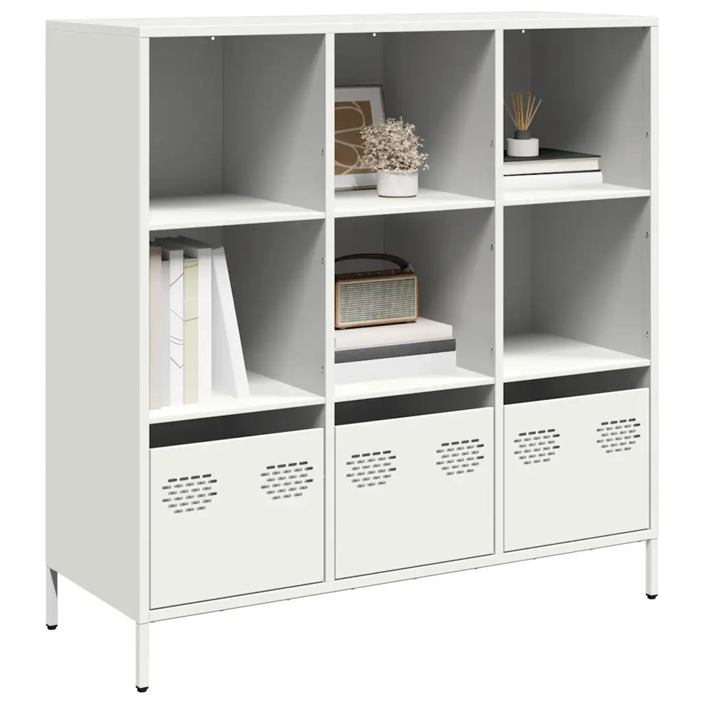 Credenza Bianca 101,5x39x103,5 cm in Acciaio 851393