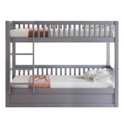 Letto a castello 90×200 cm 2 posti con vano idraulico; scala di sicurezza; senza materasso; grigio