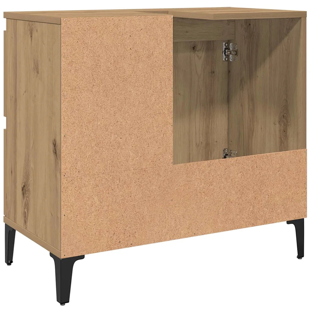 Mobile Sottolavabo Rovere Artigianale 65x33x60 cm in Truciolato 857124