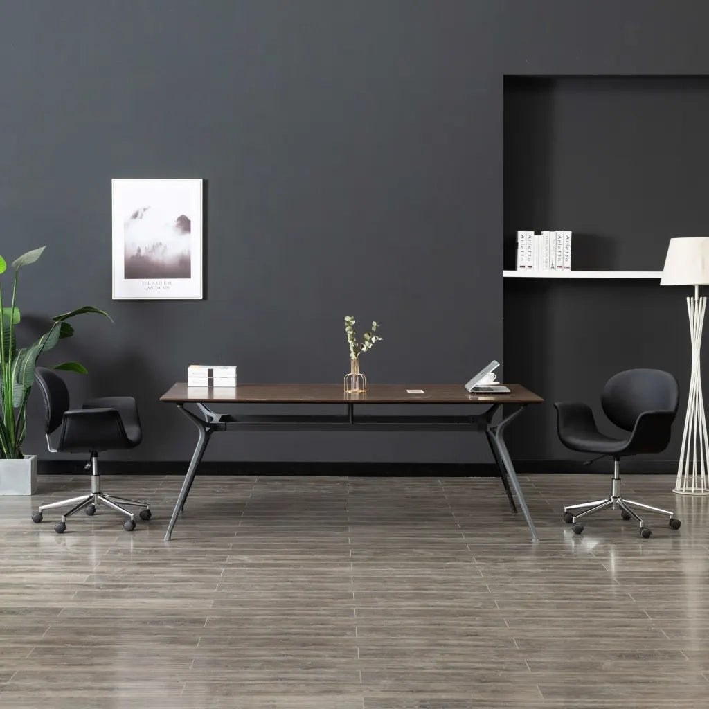 Sedie da Pranzo Girevoli 2 pz Nere in Similpelle cod mxl 31518