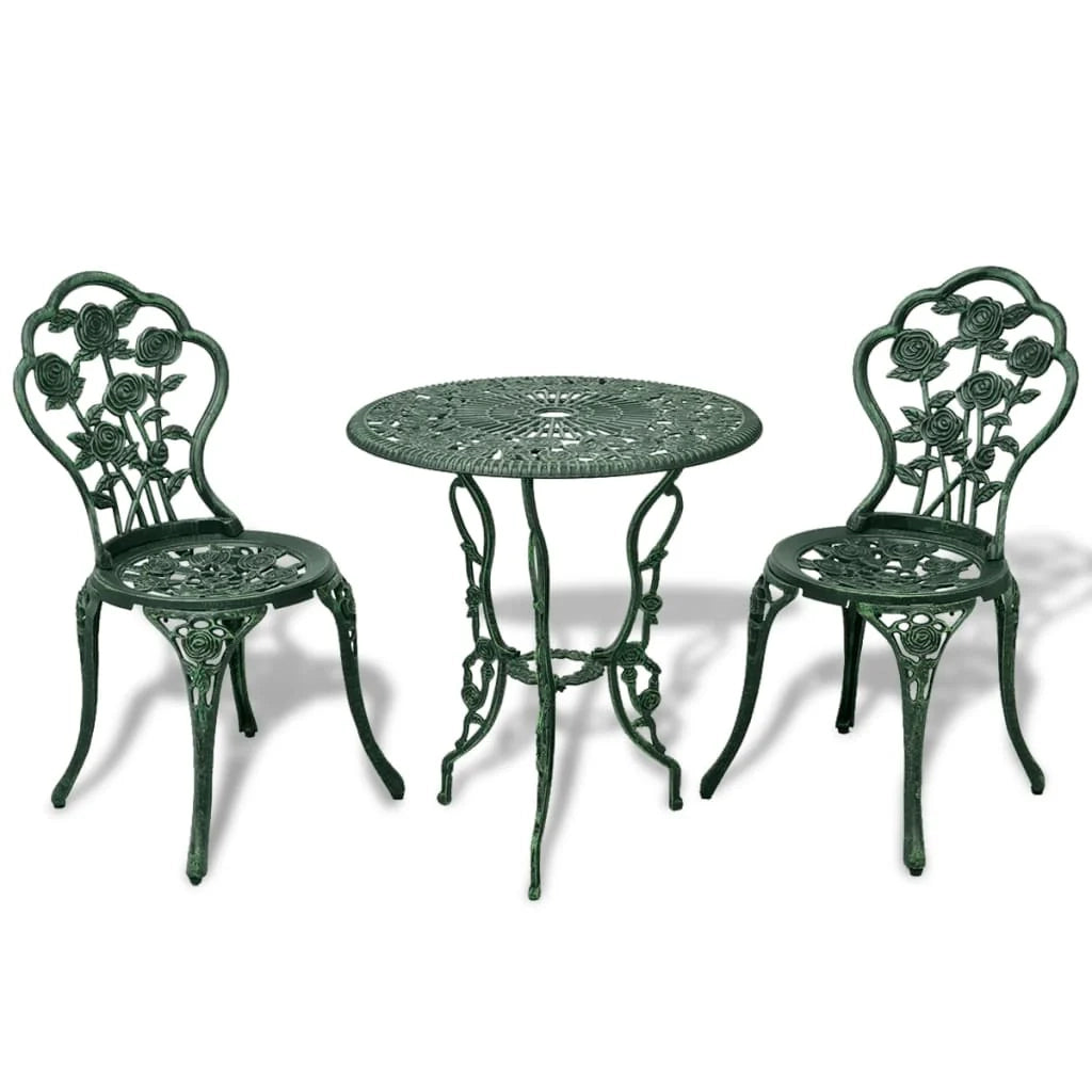 Set bistrot 3 pezzi in alluminio pressofuso verde 02_0014490