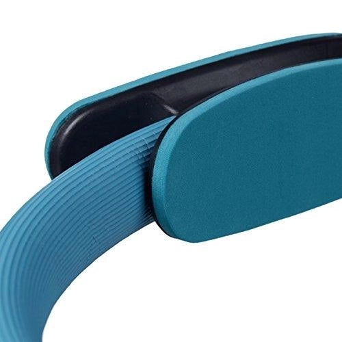 Anello Pilates da 39 cm con doppie maniglie per yoga anello di resistenza in schiuma imbottita turchese 0713010