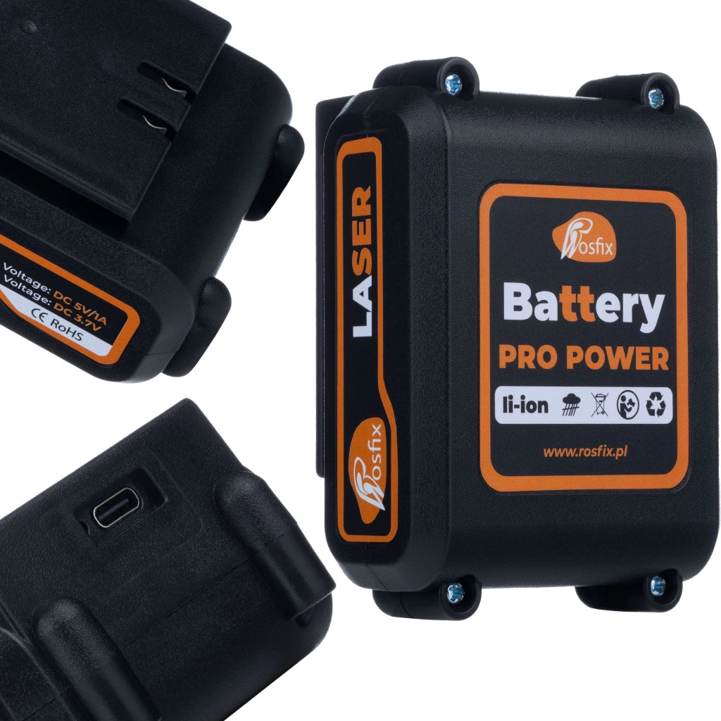 Batteria Li-Ion 3600 mAh per Livella Laser | 3.7V, USB 5V/1A | Certificazione CE e RoHS