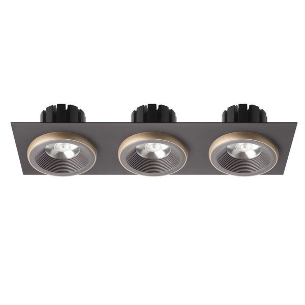 Faretto SHARM SQ III da incasso marrone/oro perlato 230V LED 3x10W 24° 3000K