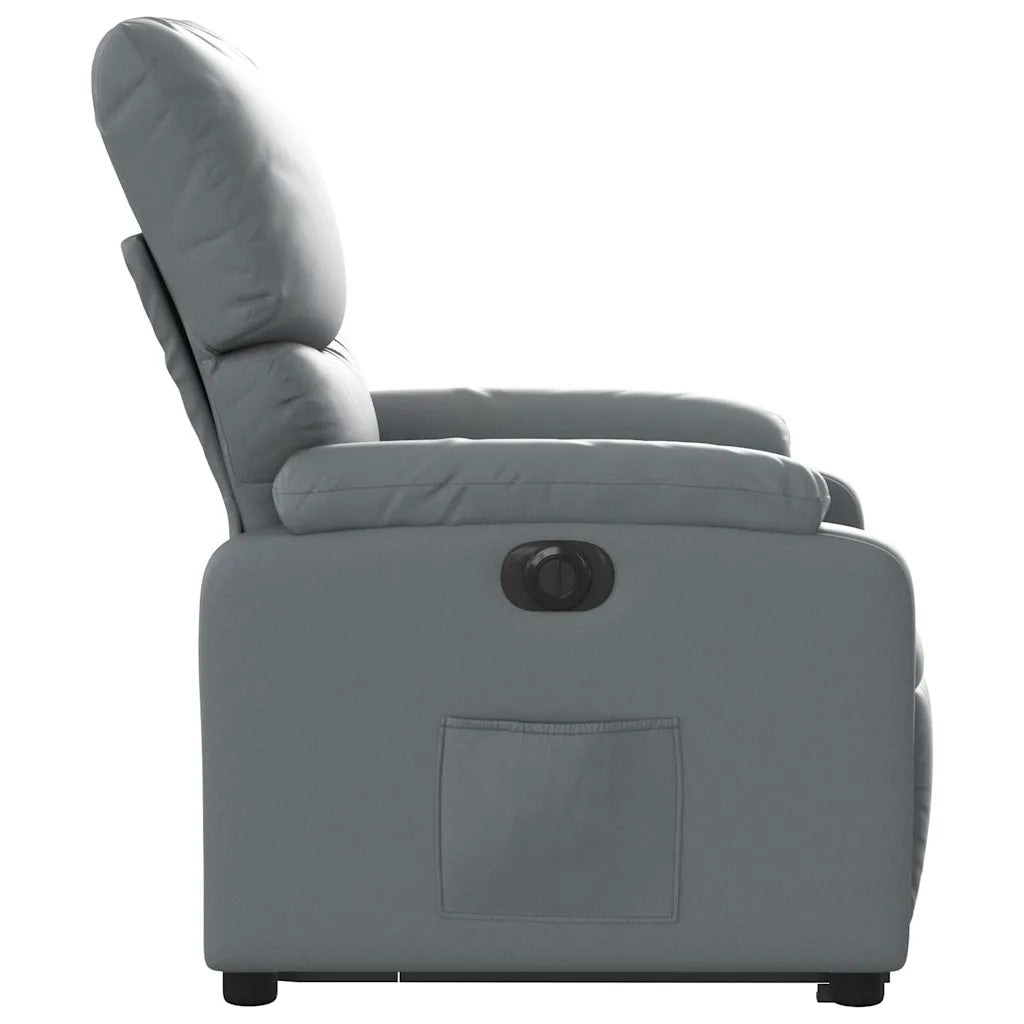 Poltrona Alzapersona Reclinabile Grigio in Similpelle 3204903