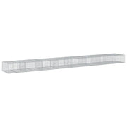 Gabbione recinto a gabbia muro di contenimento con coperchio 800 x 100 x 50 cm ferro zincato argento 02_0040202
