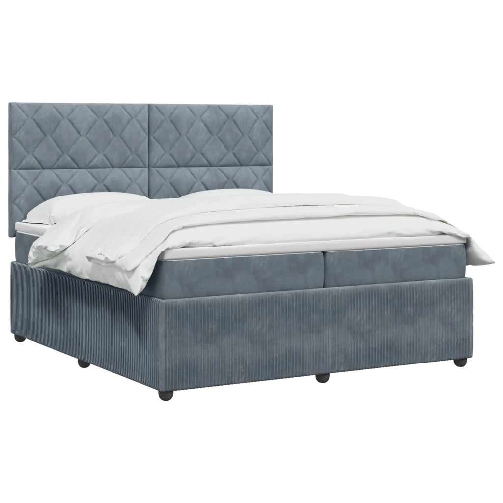 Letto Box Spring LED con Materasso Grigio Scuro 200 x 200 cm 3456144