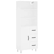 Credenza | Madia | Buffet da pranzo | Armadio da pranzo Bianca 69,5x34x180 cm in Legno Multistrato