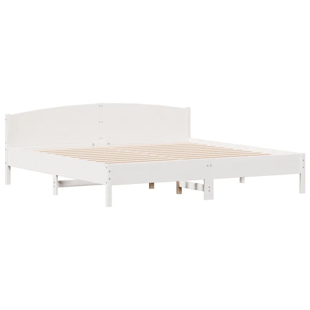 Letto senza Materasso Bianco 180x200 cm Legno Massello di Pino 3306958