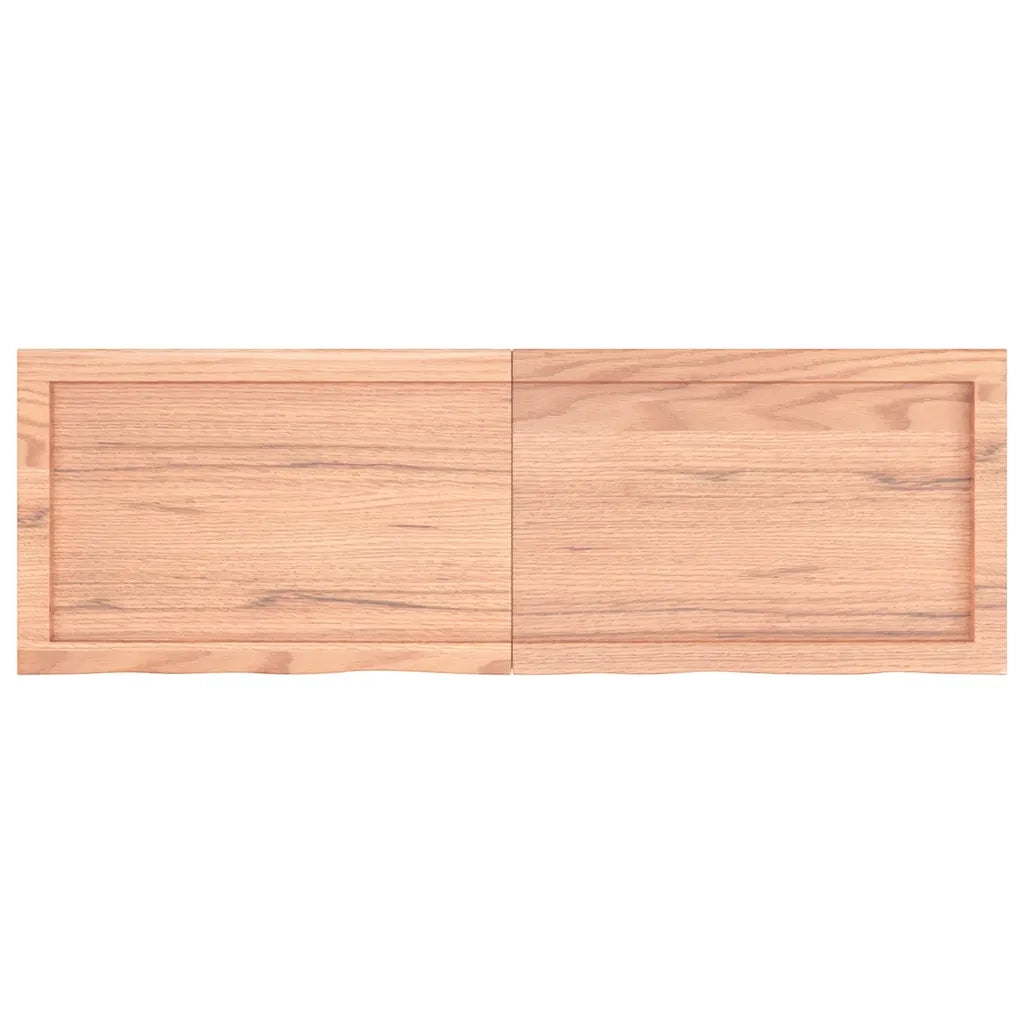 Piano Tavolo Marrone 120x40x(2-6) cm Rovere Massello Trattato 3156372
