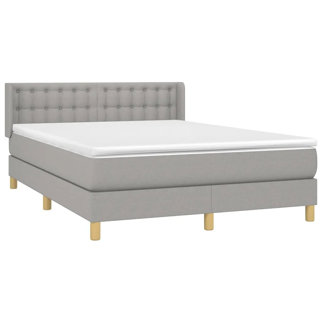Giroletto a Molle con Materasso Grigio Chiaro 140x190cm Tessuto 3130585