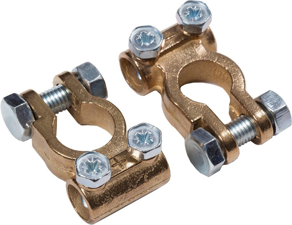 Coppia di morsetti per batterie 25 mm universale per auto canotto