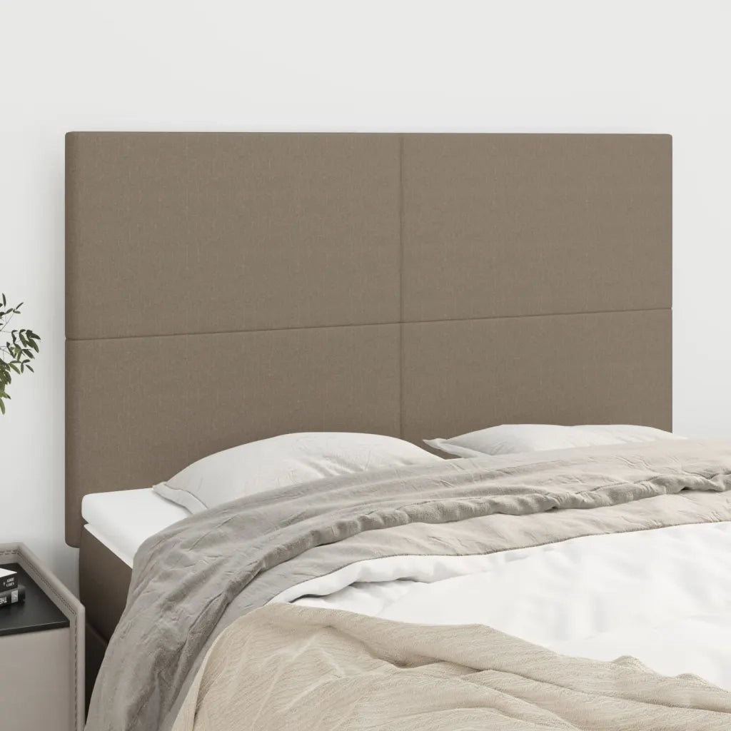 Testiera per letto Tortora 144x5x118/128 cm Tessuto 3116054