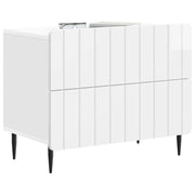 Comodino | Armadio da Notte | Mobiletto da notte con cassetto Bianco Lucido 62 x 34,5 x 49,5 cm