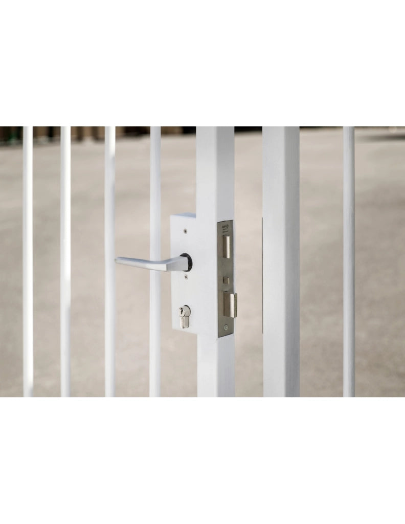 Serratura verticale da saldare a doppia entrata con seguitore per cancello, destra, asse 60mm, 94x173mm, tubo 40mm - THIRARD