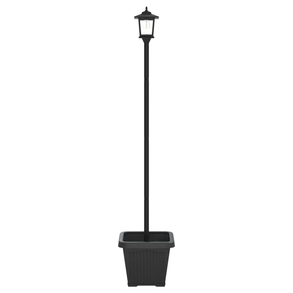 Lampione solare con fioriera Nero 32 x 32 x 158 cm 42042692
